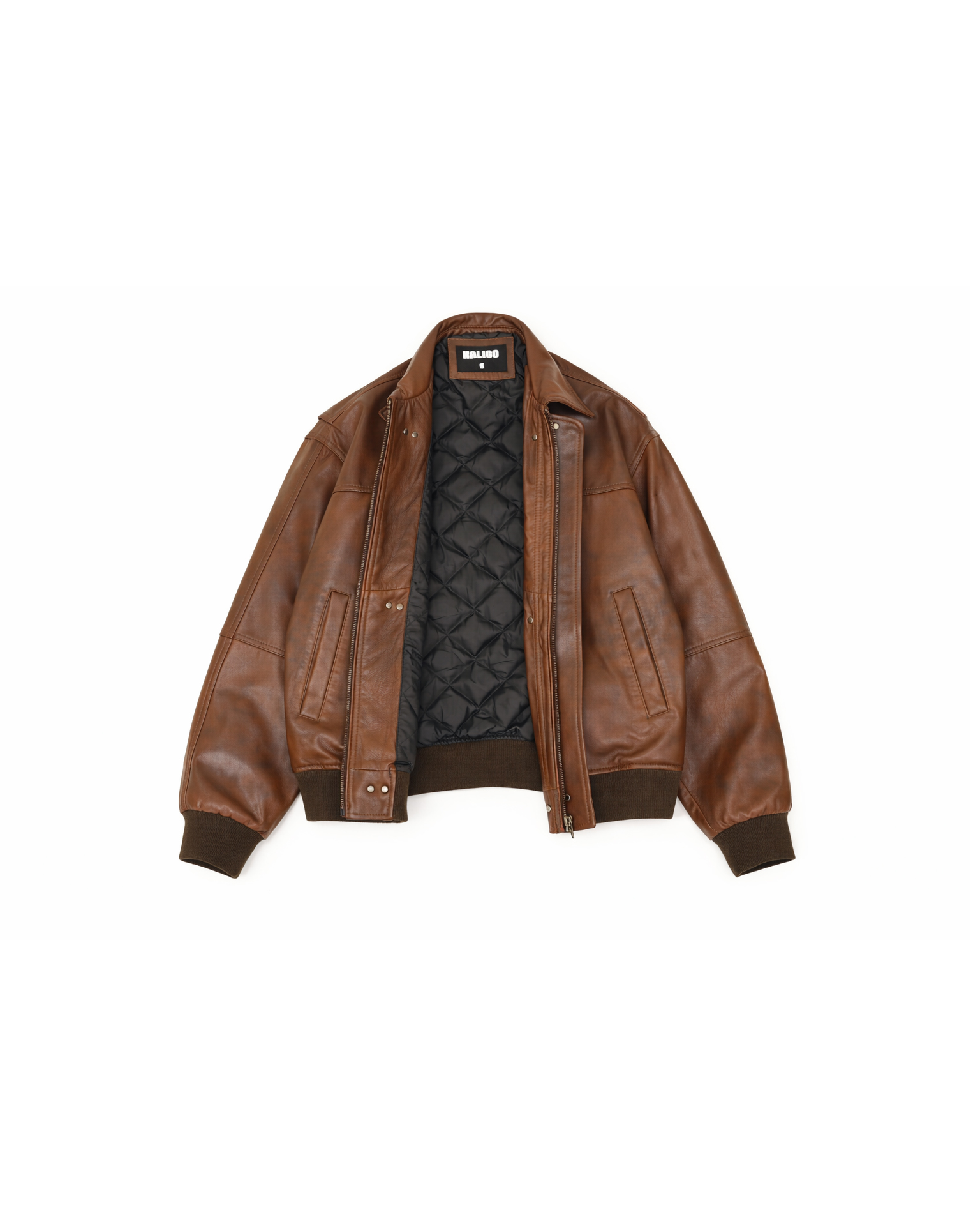 Vintage Clasp Sheepskin Leather Jacket